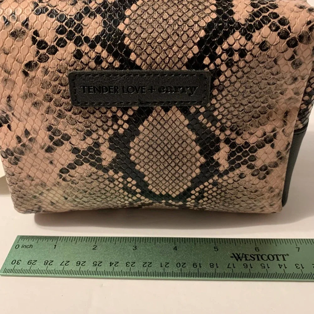 Tender Love and‎ Carry Faux Snakeskin Cosmetic Bag  NWT